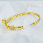 Copper Double Layer Screw Nail CZ 18K Gold Openable Kada Bulk