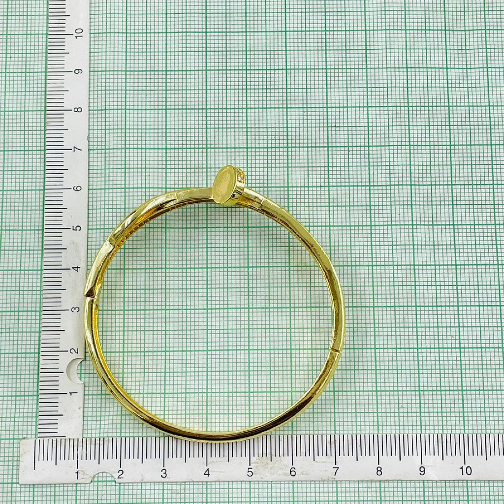 Copper Double Layer Screw Nail CZ 18K Gold Openable Kada Bulk