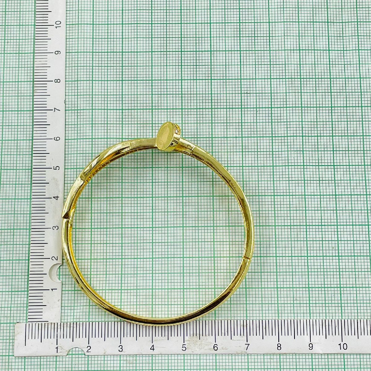 Copper Double Layer Screw Nail CZ 18K Gold Openable Kada Bulk