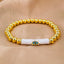 Evil Eye White Enamel 18K Gold Stretchable Beads Bracelet Women Bulk