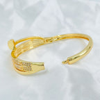 Copper Double Layer Screw Nail CZ 18K Gold Openable Kada Bracelet Bulk