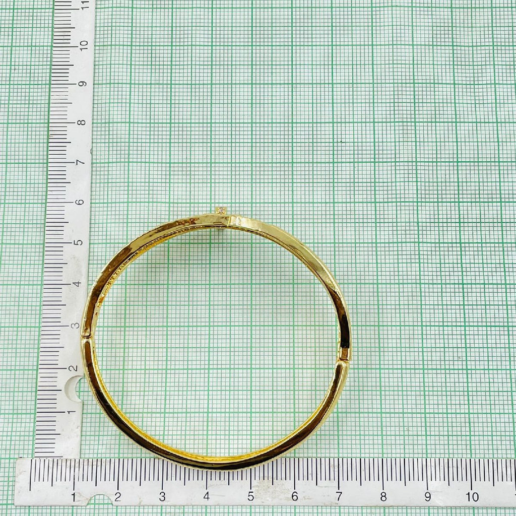 Copper Double Layer Screw Nail CZ 18K Gold Openable Kada Bracelet Bulk