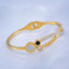 Roman Stainless Steel Black Gold CZ Openable Bangle Kada Bulk