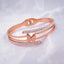 Butterfly Stainless Steel Rose Gold CZ Openable Bangle Kada Bulk