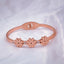 Flower Stainless Steel Rose Gold CZ Openable Bangle Kada Bulk