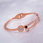 Roman Stainless Steel Black Rose Gold Cubic Zirconia Bangle Women