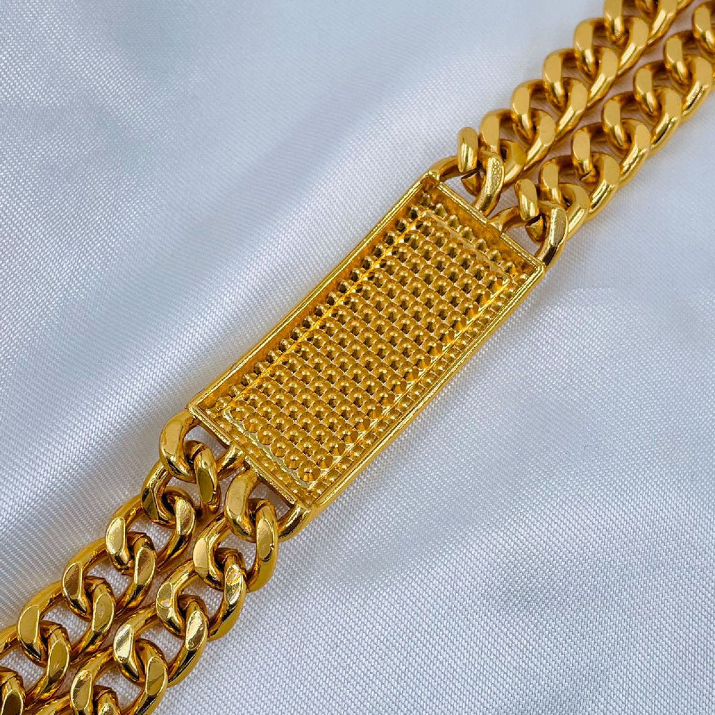 Hip Hop Iced Out Gold Rhinestone Lightning Curb Gold Bracelet Id Bulk