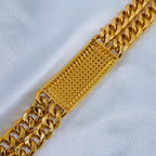 Hip Hop Iced Out Gold Rhinestone Lightning Curb Gold Bracelet Id Bulk