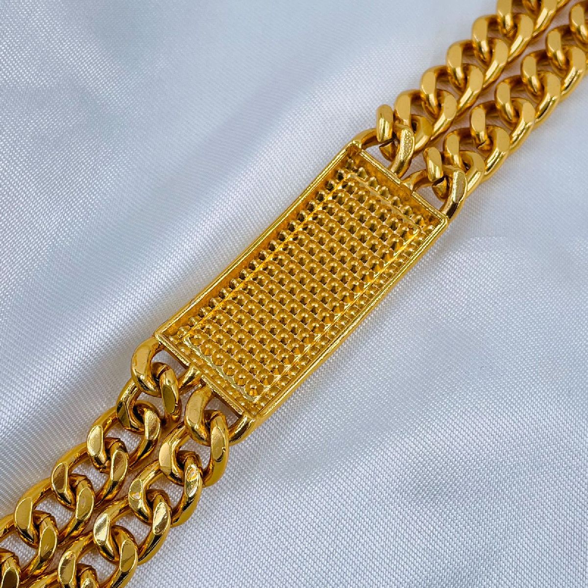 Hip Hop Iced Out Gold Rhinestone Lightning Curb Gold Bracelet Id Bulk