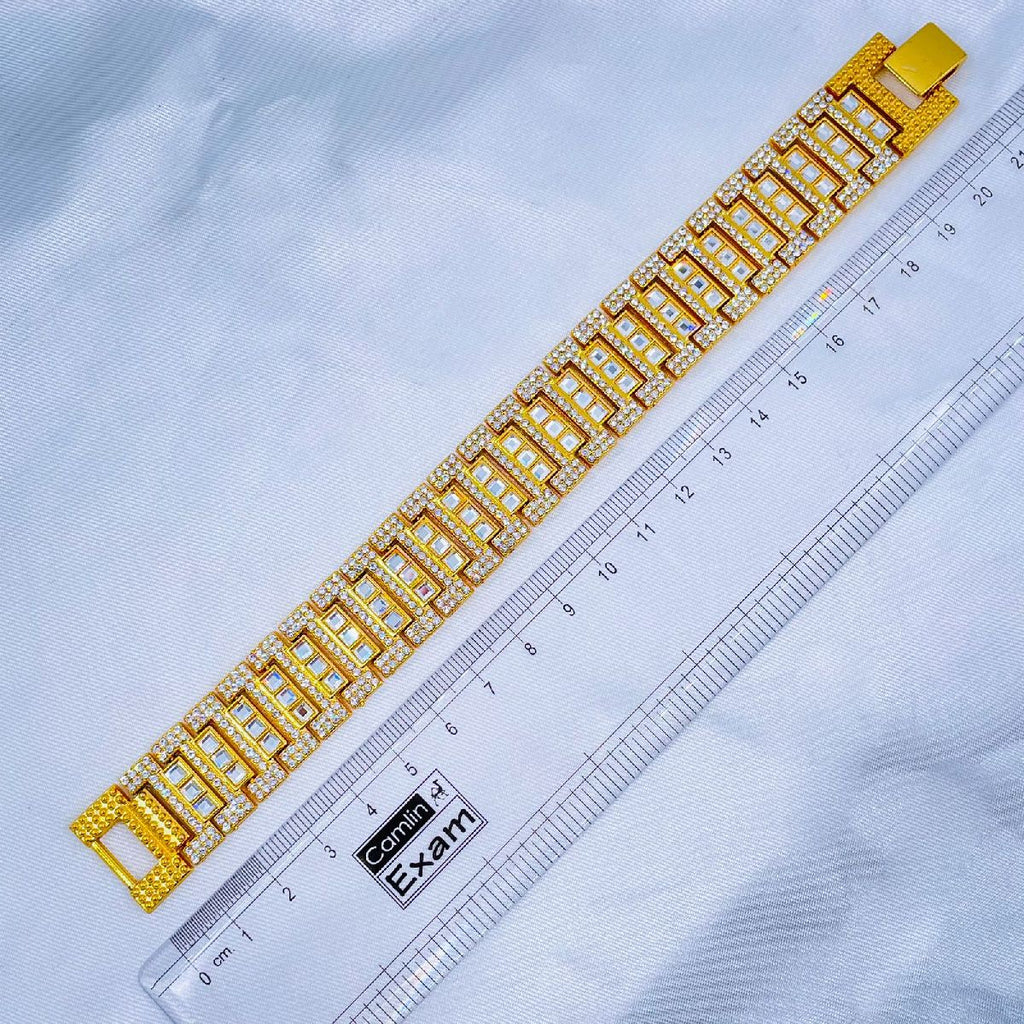 Hip Hop Iced Out Gold Rhinestone Crystal Watch Strap Wrist Band Bracelet Men