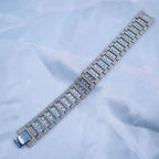Hip Hop Iced Out Gold Rhinestone Crystal Watch Strap Wrist Band Bracelet Men