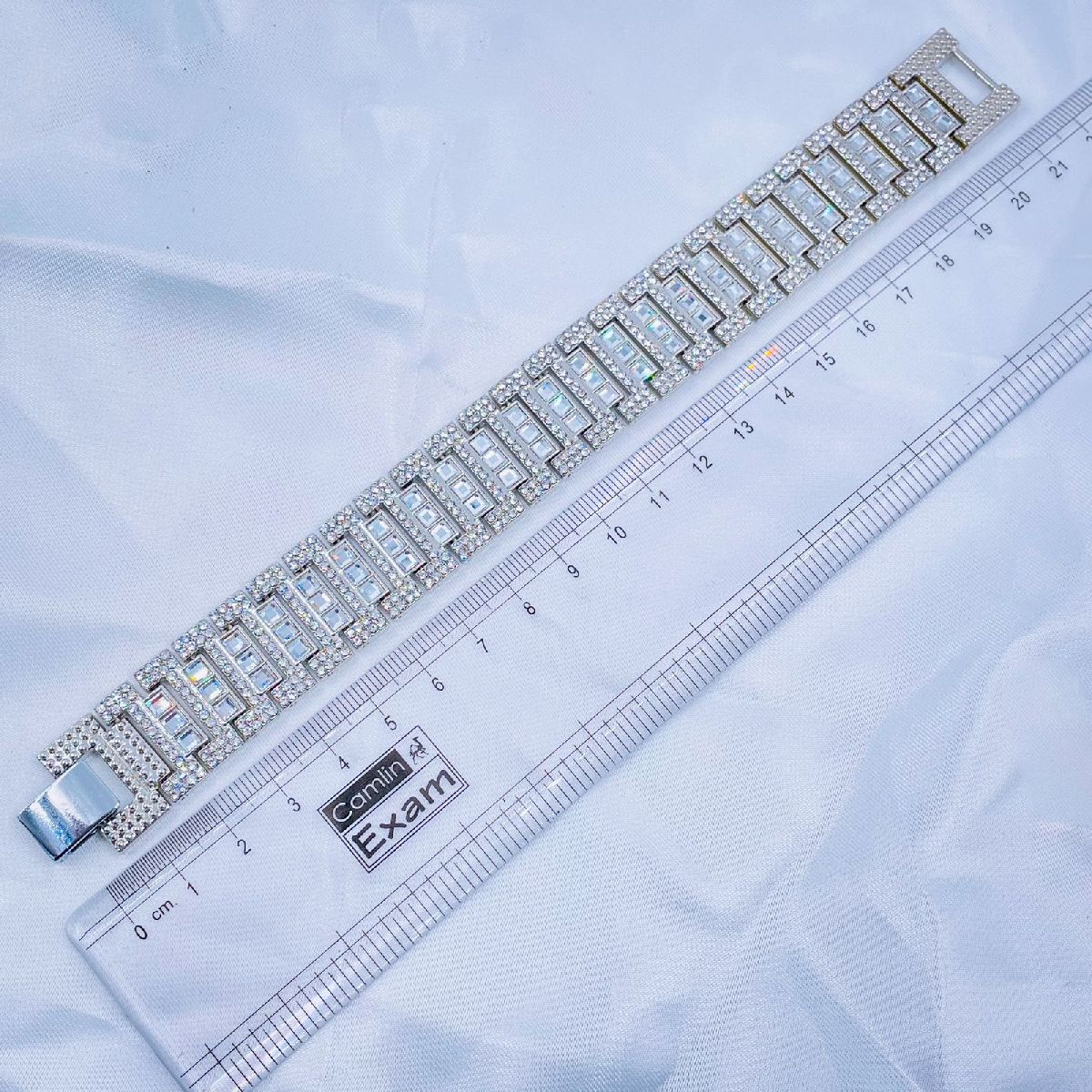 Hip Hop Iced Out Gold Rhinestone Crystal Watch Strap Wrist Band Bracelet Men
