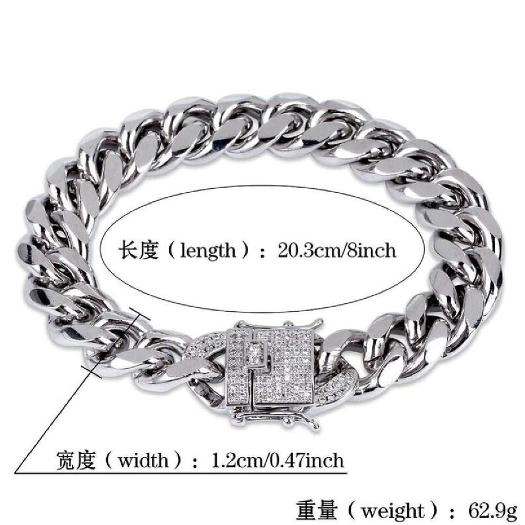 Hip Hop Iced Out Alloy Gold Rhinestone Gold Bracelet Links Men Bulk
