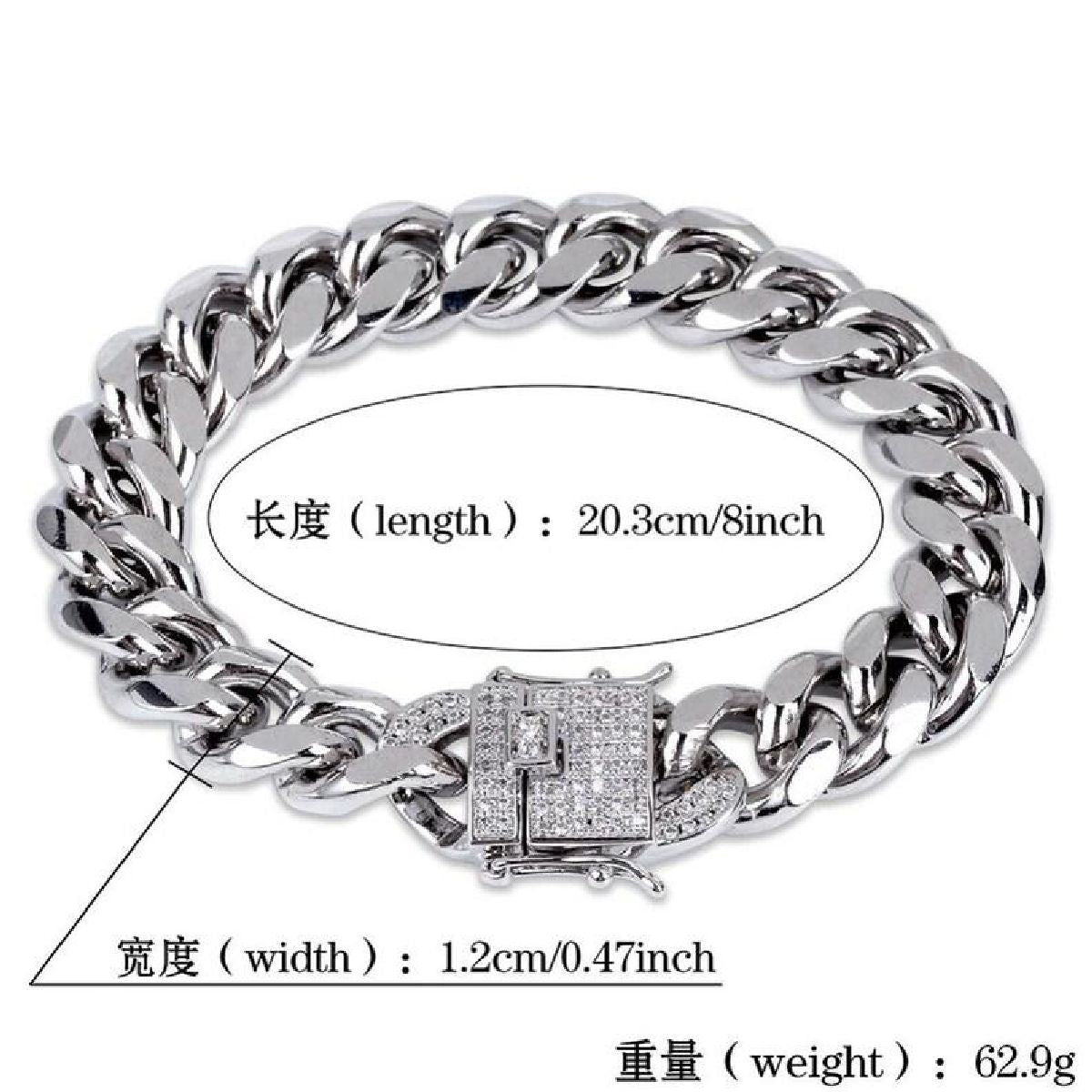 Hip Hop Iced Out Alloy Gold Rhinestone Gold Bracelet Links Men Bulk