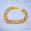 Hip Hop Iced Out Alloy Cuban Curb Gold Rhinestone Studded Chunky ID Bracelet For Men