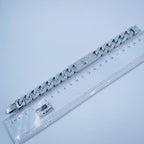 Hip Hop Iced Out Alloy Cuban Curb Gold Rhinestone Studded Chunky ID Bracelet For Men