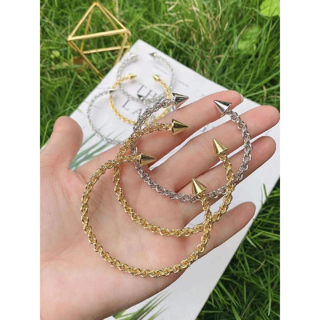 Nail Twisted 18K Gold Copper Adjustable Bangle Cuff For Women Bulk