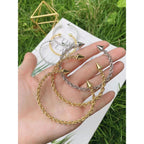 Nail Twisted 18K Gold Copper Adjustable Bangle Cuff For Women Bulk
