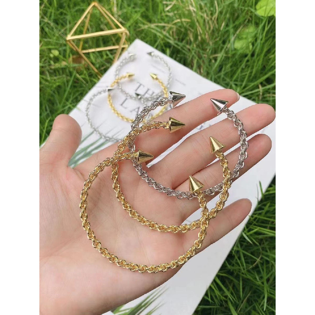 Nail Twisted 18K Gold Copper Adjustable Bangle Cuff For Women Bulk