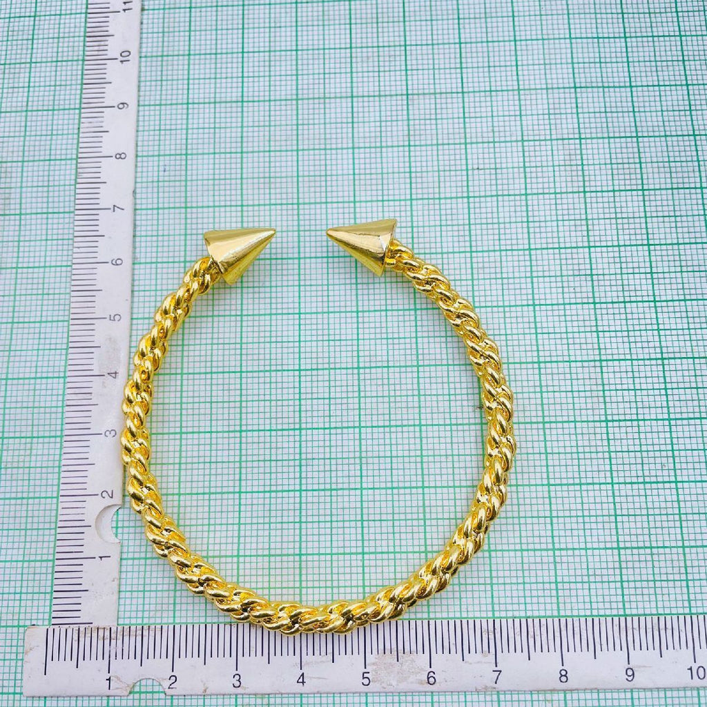 Nail Twisted 18K Gold Copper Adjustable Bangle Cuff For Women Bulk