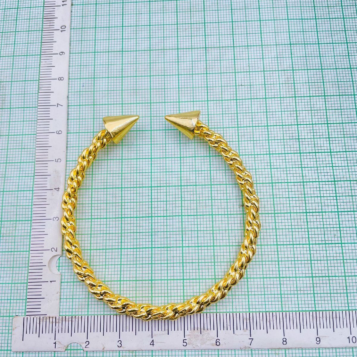 Nail Twisted 18K Gold Copper Adjustable Bangle Cuff For Women Bulk