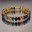 Multi Color Oval Cubic Zirconia Copper Free Size Bangle Kada Bulk