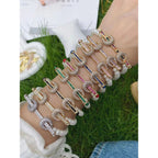 Princess White Cubic Zirconia Platinum Silver Pearl Bracelet Bulk
