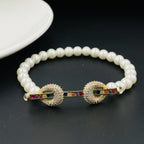 Princess White Cubic Zirconia Platinum Silver Pearl Bracelet Bulk