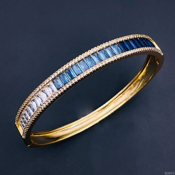 Copper Graduating Shades Blue Zircon Gold Openable Bangle Kada Bulk Main image