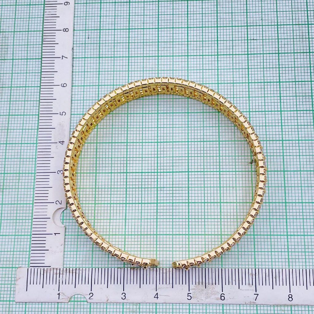 Multi Colour Copper Baguette CZ 18K Gold Cuff Kada Bangle Bulk