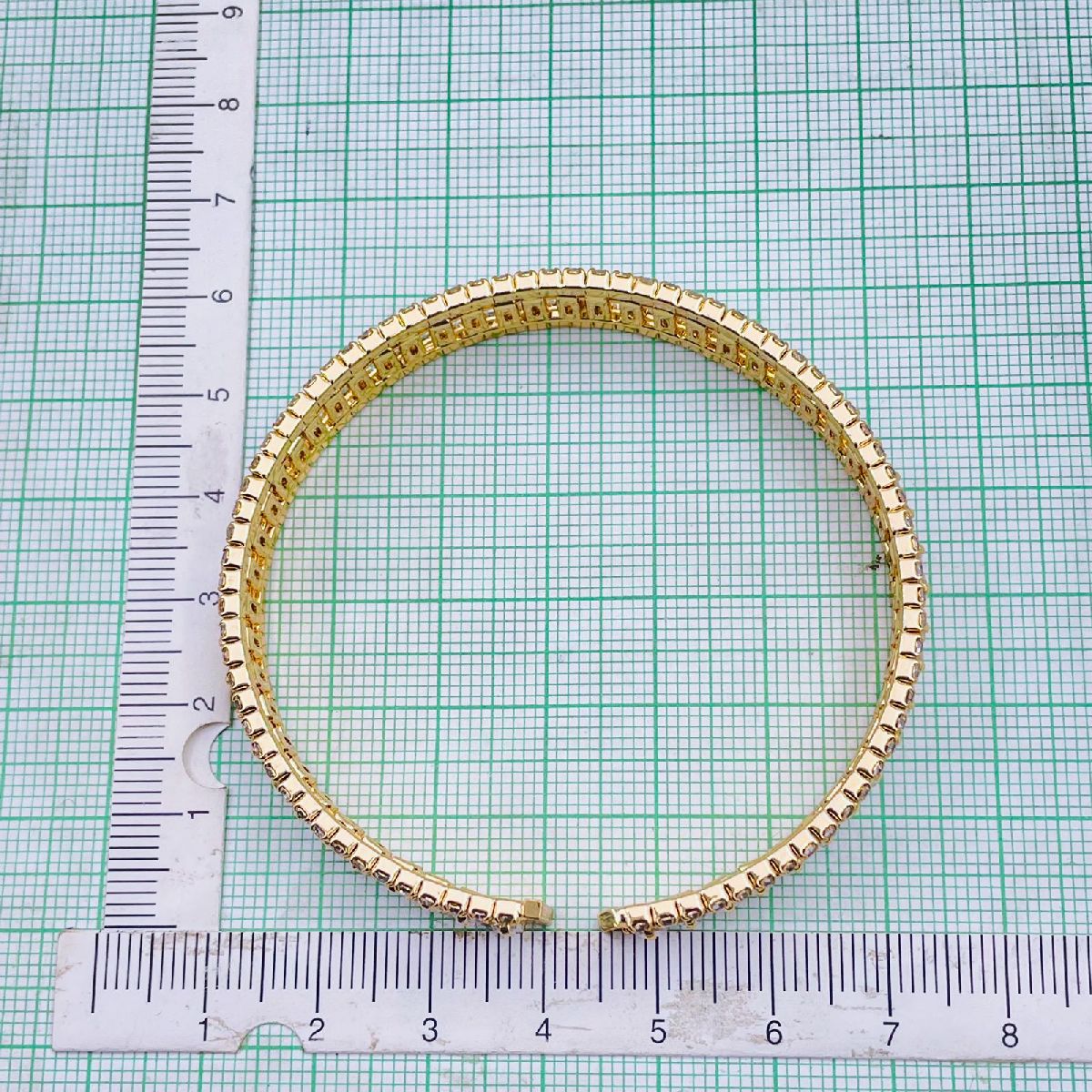 Multi Colour Copper Baguette CZ 18K Gold Cuff Kada Bangle Bulk