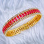 Multi Colour Copper Baguette CZ 18K Gold Cuff Kada Bangle Bulk