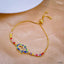 Hamsa Copper Multicolour Gold CZ Adjustable Slider Bracelet Bulk