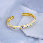 Copper Multi Colour Evil Eye Enamel 18K Gold Bangle Cuff Kada Bulk