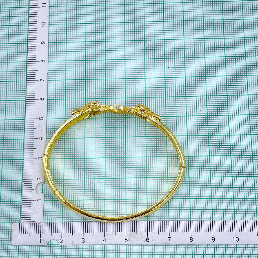Dual Panther Evil Eye Cubic Zirconia Copper Gold Bangle Kada Bulk