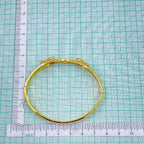 Dual Panther Evil Eye Cubic Zirconia Copper Gold Bangle Kada Bulk