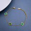 Clover Double Side Black Green Rose Gold Stainless Steel Bracelet Bulk