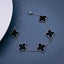 Clover Flower Black Silver Stainless Steel Adjustable Bracelet Bulk