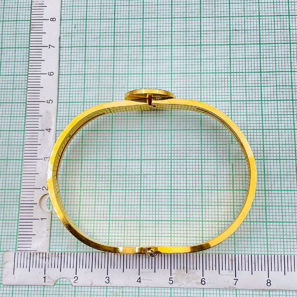Stainless Steel Evil Eye Mother of Pearl 18K Gold Openable Kada Bangle Women Secondary image