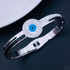 Evil Eye Mother Of Pearl Silver Stainless Steel Openable Kada Bulk