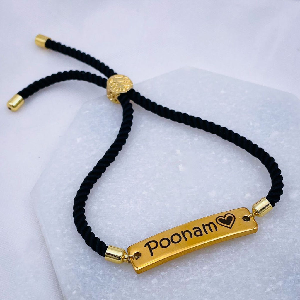 Stainless Steel Letter Engrave 18K Gold Adjustable Id Bracelet Bulk