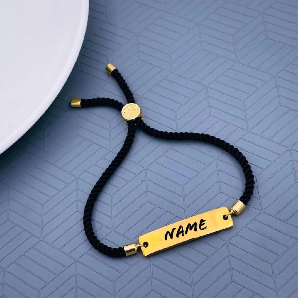 Stainless Steel Letter Engrave 18K Gold Adjustable Id Bracelet Bulk