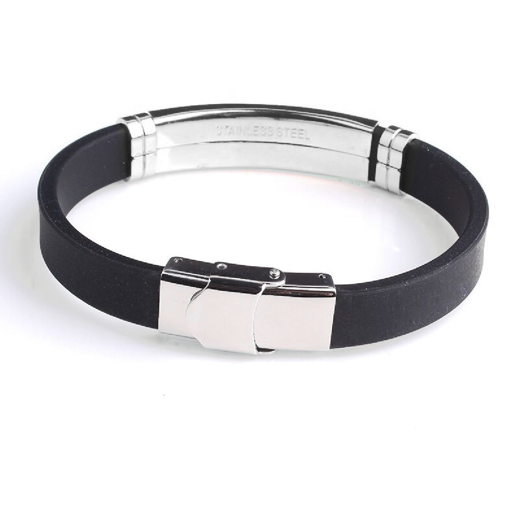 Customized Personalised Letter Engraved Id Wrist Band Bracelet Bulk