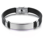 Customized Personalised Letter Engraved Id Wrist Band Bracelet Bulk