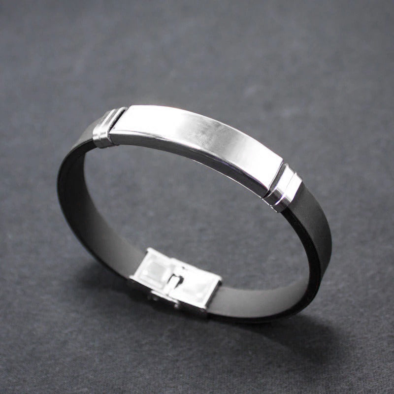 Customized Personalised Letter Engraved Id Wrist Band Bracelet Bulk