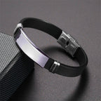 Customized Personalised Letter Engraved Id Wrist Band Bracelet Bulk