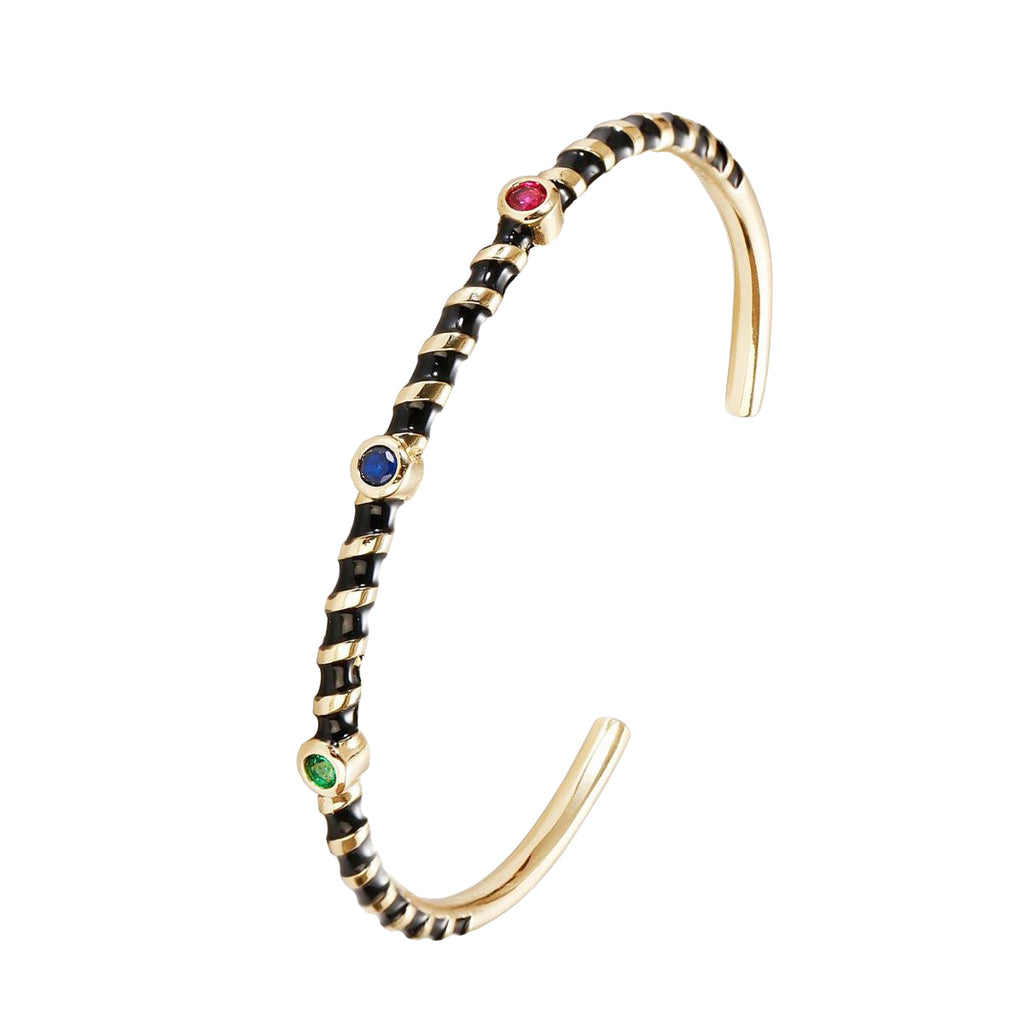 Hot Neon Pink Enamel Slim Studded Free Size Cuff Kada Bangle Bulk