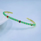 Hot Neon Pink Enamel Slim Studded Free Size Cuff Kada Bangle Bulk