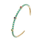 Hot Neon Pink Enamel Slim Studded Free Size Cuff Kada Bangle Bulk