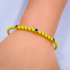 Hot Neon Pink Enamel Slim Studded Free Size Cuff Kada Bangle Bulk